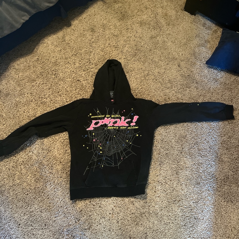 Black Spider Web Kids Hoodie
